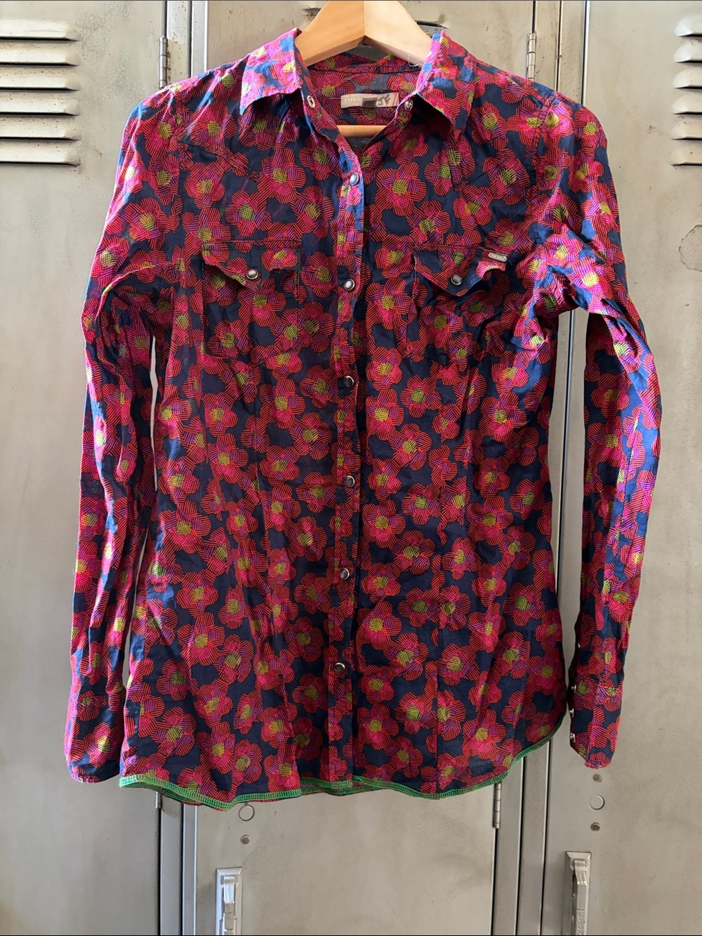 Tin Haul Floral Button-Down Shirt in Pink and Blue